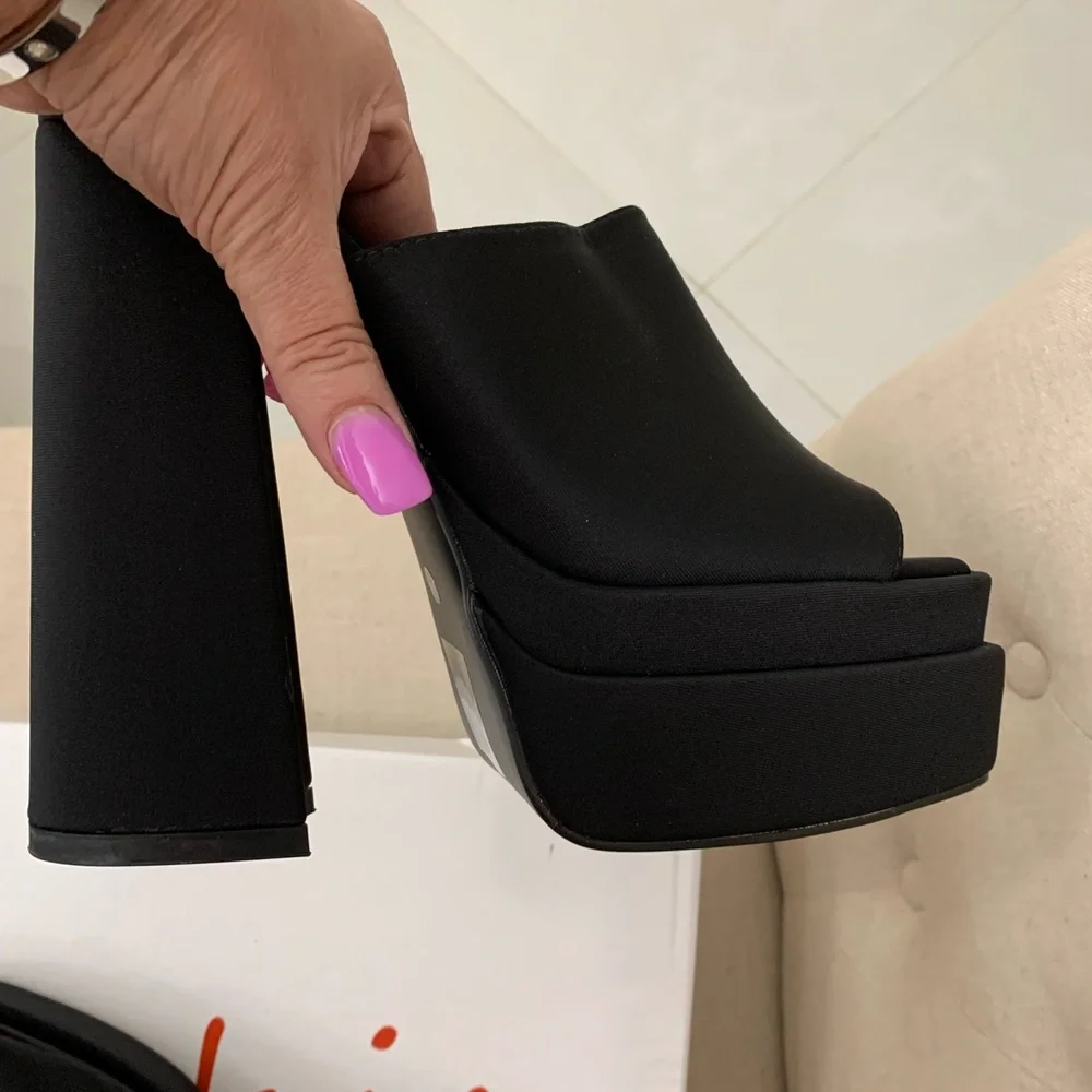 GORGEOUS PLATFORM MULES BLOCK HEEL♥️ - Picture 6 of 7
